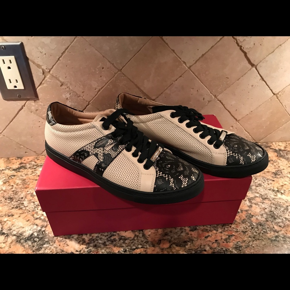 Alessandro Dell’ Acqua beige black sneakers 39 8.5